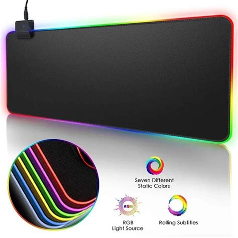 RGB Gaming Mouse Pad Large Mouse Pad Gamer XXL Led Computer Mousepad ...