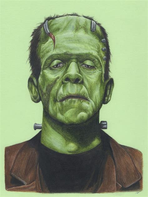 Frankenstein Monster Portrait Print | Etsy