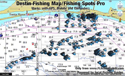 Destin Florida Fishing Map | Florida Fishing Maps for GPS