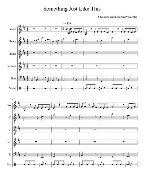 Something_Just_Like_This Sheet music for Vocals, Tenor, Bass, Baritone & more instruments (Mixed ...