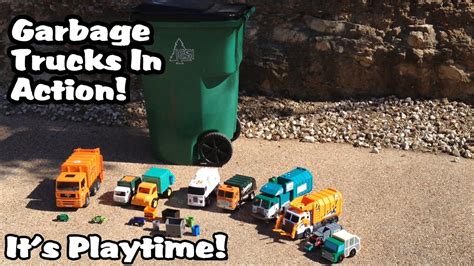 Garbage Trucks In Action! It's Playtime For The Kids - YouTube