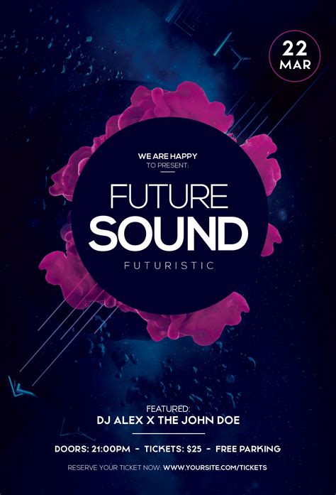 Futuristic Sound PSD Flyer Template - PixelsDesign