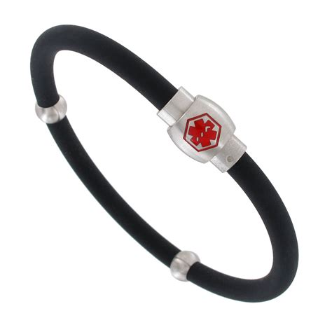 Hadley Roma Medical Alert Bracelet Silicone Rubber Cord Emergency ID Magnetic | eBay