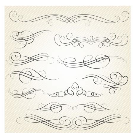 Calligraphy Swirls vectors stock in format for free download 1.94MB