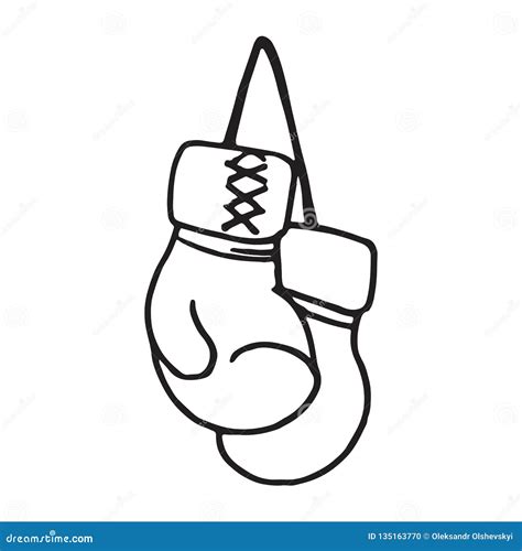 Sketch Boxing Gloves. Hand-drawn Stock Vector - Illustration of sport, combative: 135163770