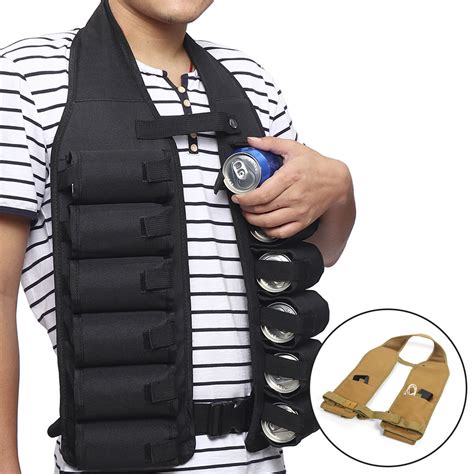 12 pack waist can holder belt vest tactical shoulder carry bag beverage bag cycling hiking ...