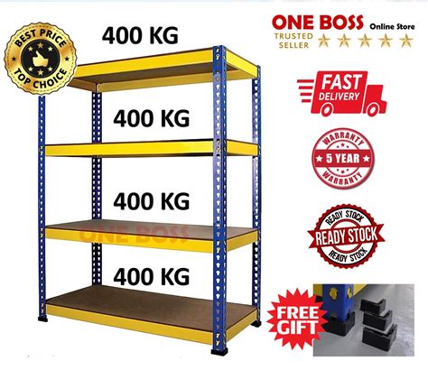 ONE BOSS 4 LEVELS HIGH QUALITY BOLTLESS RACKING HOME STORAGE WAREHOUSE STORE ROOM OFFICE FILE ...