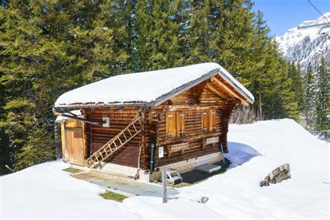 Small Wooden Traditional Alpine Cabin. Stock Photo - Image of house ...