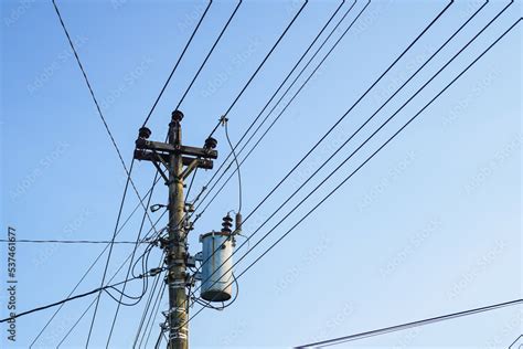 lines on a sky, power pole, electric poles, power lines on a blue sky ...