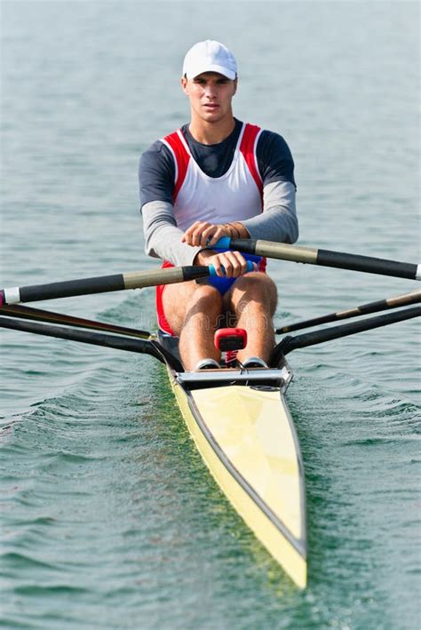 Single Scull Rowing Competitor Stock Photo - Image of sculling, effort ...