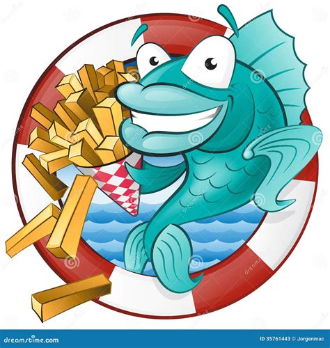 Cartoon Fish and Chips. stock vector. Illustration of icon - 35761443