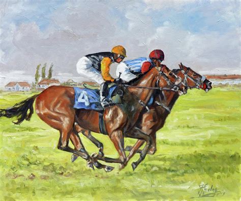 Horse racing 1 Painting by Irek Szelag