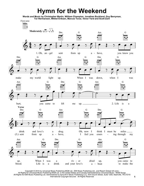 Coldplay Hymn For The Weekend Chords - Communauté MCMS