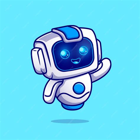 Premium Vector | Cute Robot Waving Hand Cartoon Character. Science Technology Isolated.