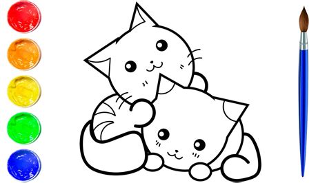 Cute Cats Coloring Pages | Cat Drawing Colour - YouTube