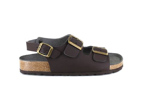 Vegan Sandal | VEGETARIAN SHOES Three Strap Sandal Brown | avesu VEGAN SHOES