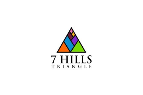 Seven Hills Triangle Logo Design Vector