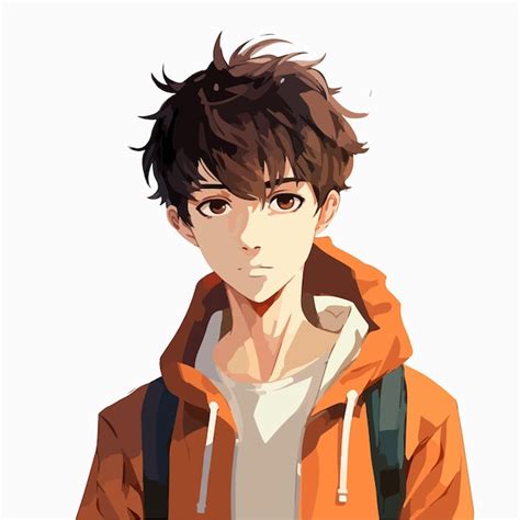 Premium Vector | Young man anime style character vector illustration ...