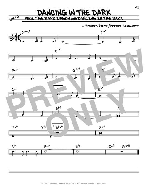 Arthur Schwartz "Dancing In The Dark" Sheet Music | Download PDF Score 251849