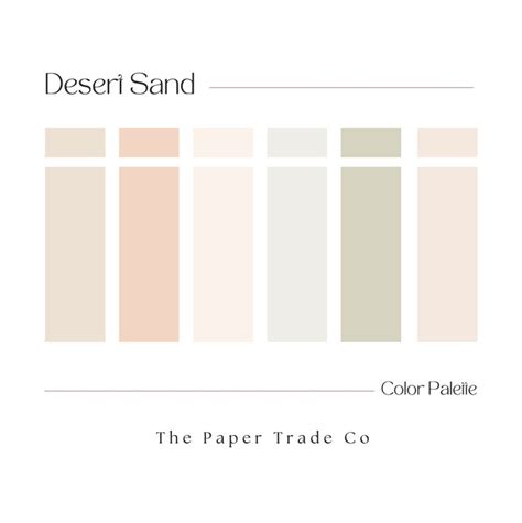 Desert Sand Color Palette Pastel Soft Neutral HEX Color - Etsy