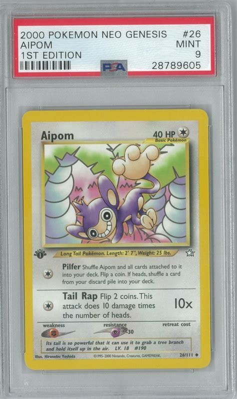 Pokemon Neo Genesis 1st Edition Aipom 26/111 PSA 9 | DA Card World