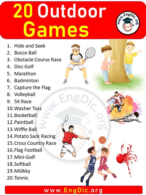 20 Outdoor Games Name, Games Names List - EngDic