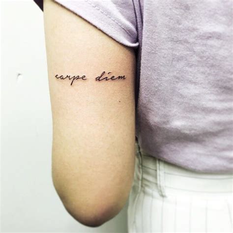 "Carpe diem." | Quote tattoos girls, Tattoo quotes, Rib tattoo quotes