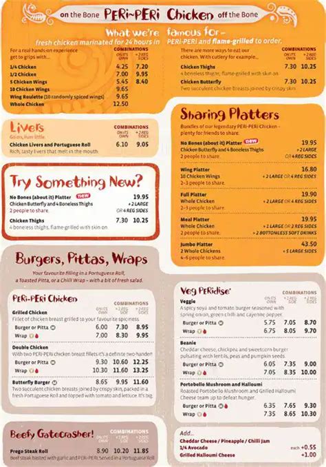 Nando's Menu, Menu for Nando's, Baillieston, Glasgow - Zomato UK