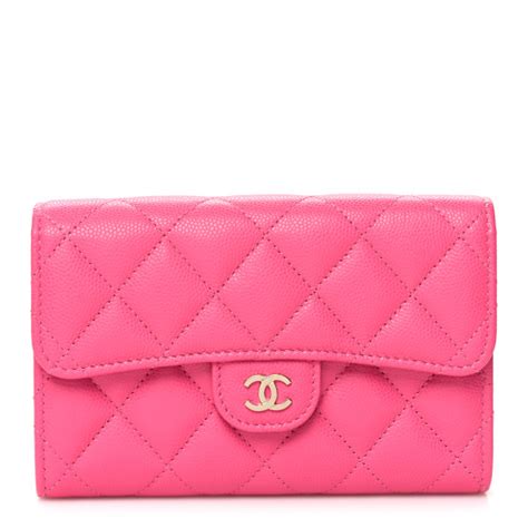 CHANEL Caviar Quilted Medium Flap Wallet Pink 1272328 | FASHIONPHILE