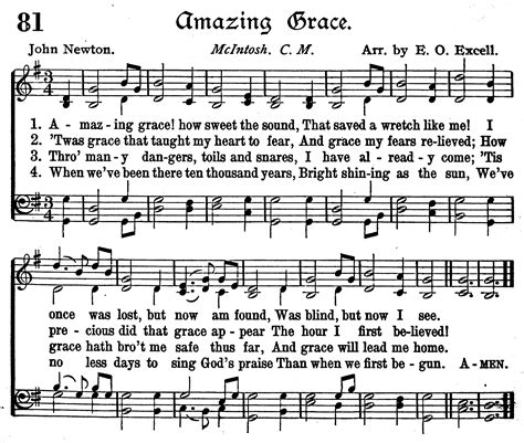 Amazing Grace Pdf Free Printable Hymn Sheet Music - Free Printable ...