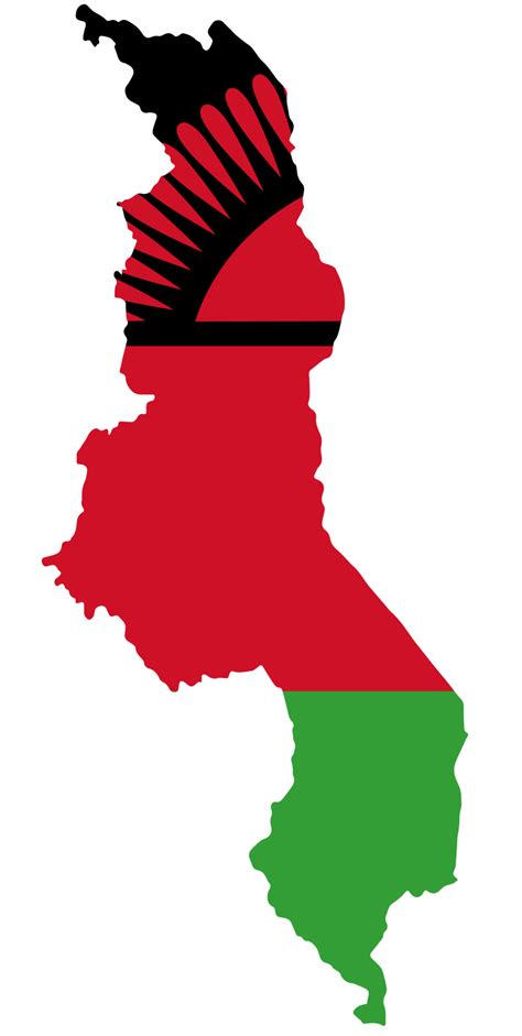 Malawi flag on map 37796442 PNG