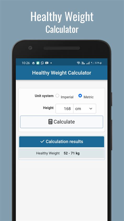 Healthy Weight Calculator - App on Amazon Appstore