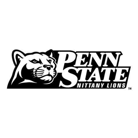 the penn state logo is shown in this black and white photo, with an ...