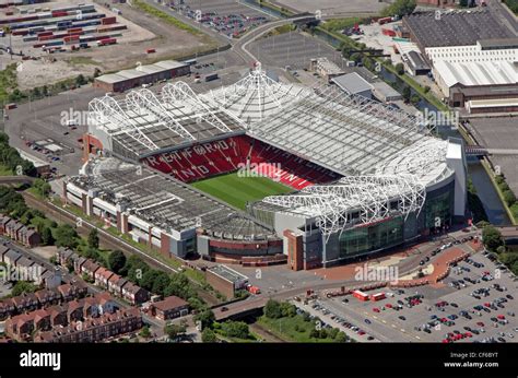 Aerial view of Manchester United FC Old Trafford Stadium Stock Photo ...