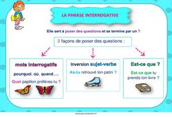 Types de phrases : CM1 - Exercice évaluation révision leçon, pdf à imprimer