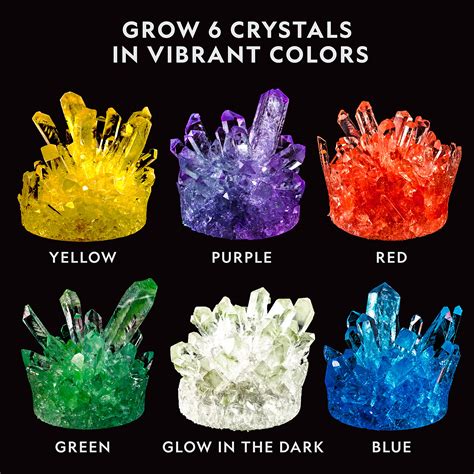 NATIONAL GEOGRAPHIC Mega Crystal Growing Lab – Grow 6 Vibrant Crystals, Crystals Grow Fast in 3 ...