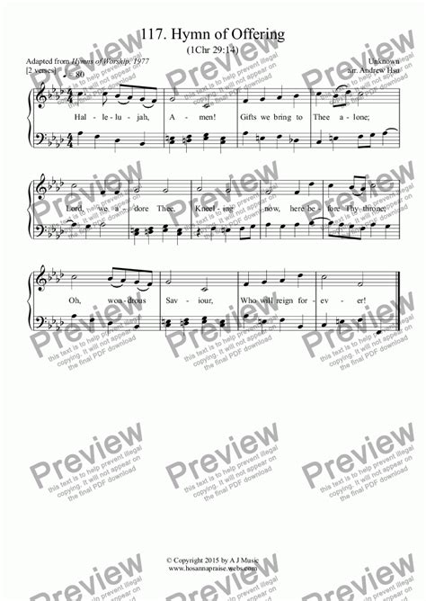 Hymn of Offering - Easy Piano 117 - Download Sheet Music PDF file