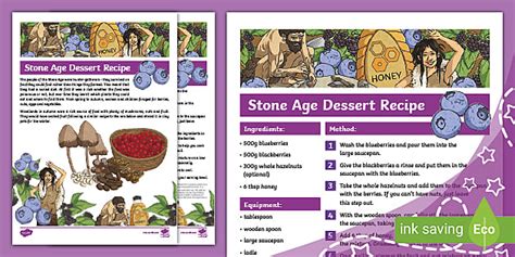 Stone Age Dessert Recipe (Teacher-Made) - Twinkl