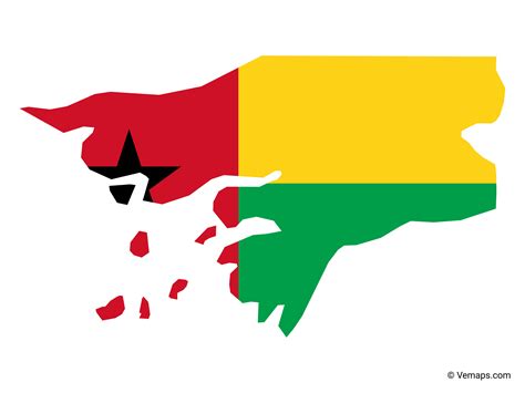 Flag Map of Guinea-Bissau | Free Vector Maps