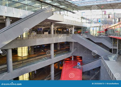 Antwerp Central Station Interior with Escalators and Train Platforms Editorial Stock Photo ...