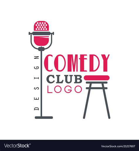 Comedy club logo design with retro microphone Vector Image