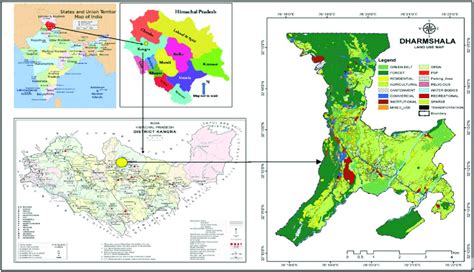 Location map of Dharamshala in Kangra District and Himachal Pradesh ...