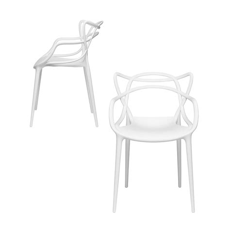 Set of 2 - Masters Entangled Chair (White) | Outdoor wicker chairs, Unique chair, Small swivel chair