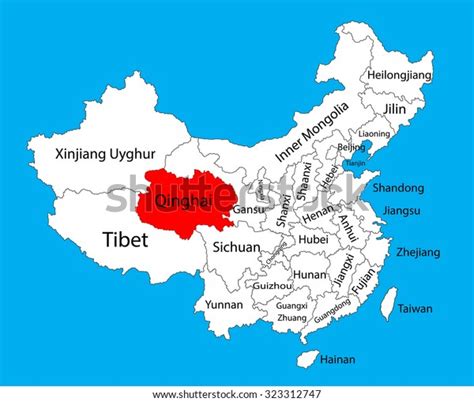 Qinghai Province Map China Vector Map Stock Vector (Royalty Free ...