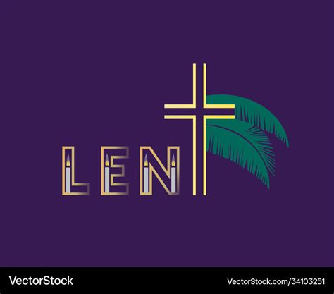 Religious lent symbols flat background Royalty Free Vector