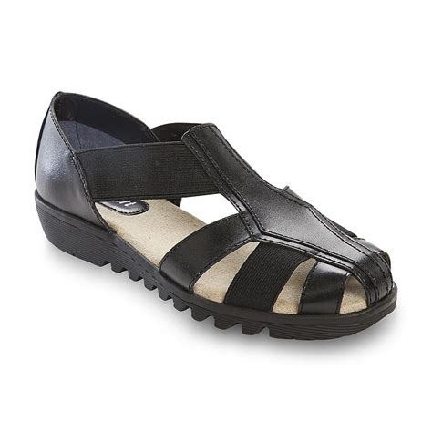 I Love Comfort Women's Leather Delia Black Fisherman Sandal