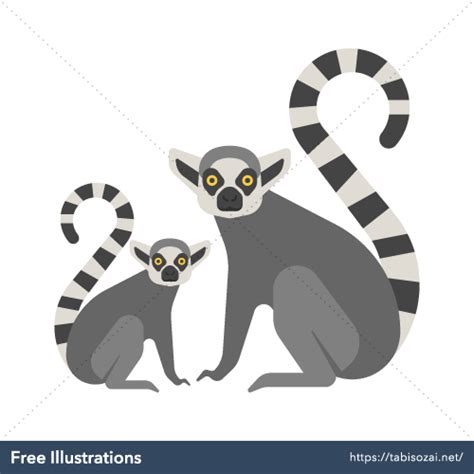 Ring tailed lemur, Madagascar | Free Illustrations - Tabisozai