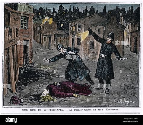 The discovery of one of the victims of the Whitechapel murders Date: 1888 Stock Photo - Alamy