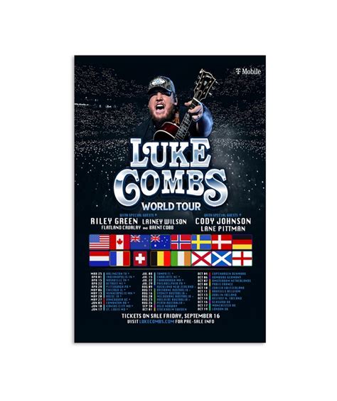 Poster Luke Combs World Tour 2023 Tickets | Custom prints store | T-shirts, mugs, face masks ...