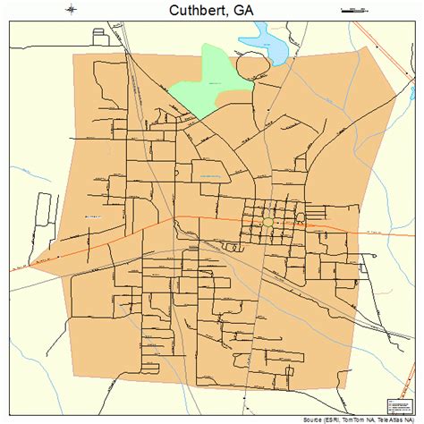 Cuthbert Georgia Street Map 1321072